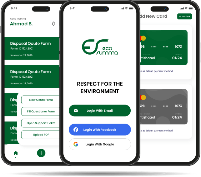 Eco Summa mobile app interface - Codexia Technologies