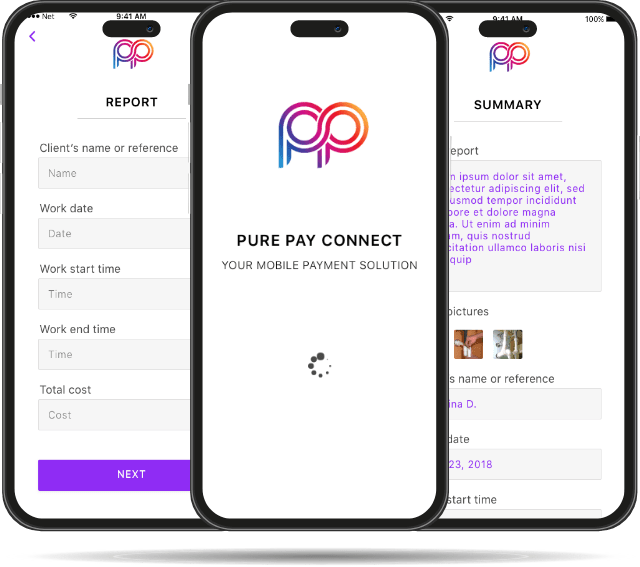 PurePay Connect mobile application interface - Codexia Technologies