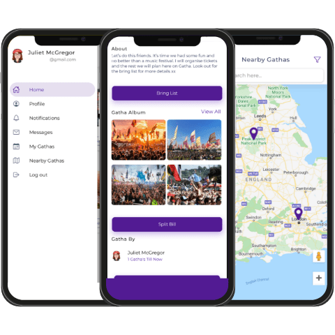 Gath mobile app interface - Codexia Technologies