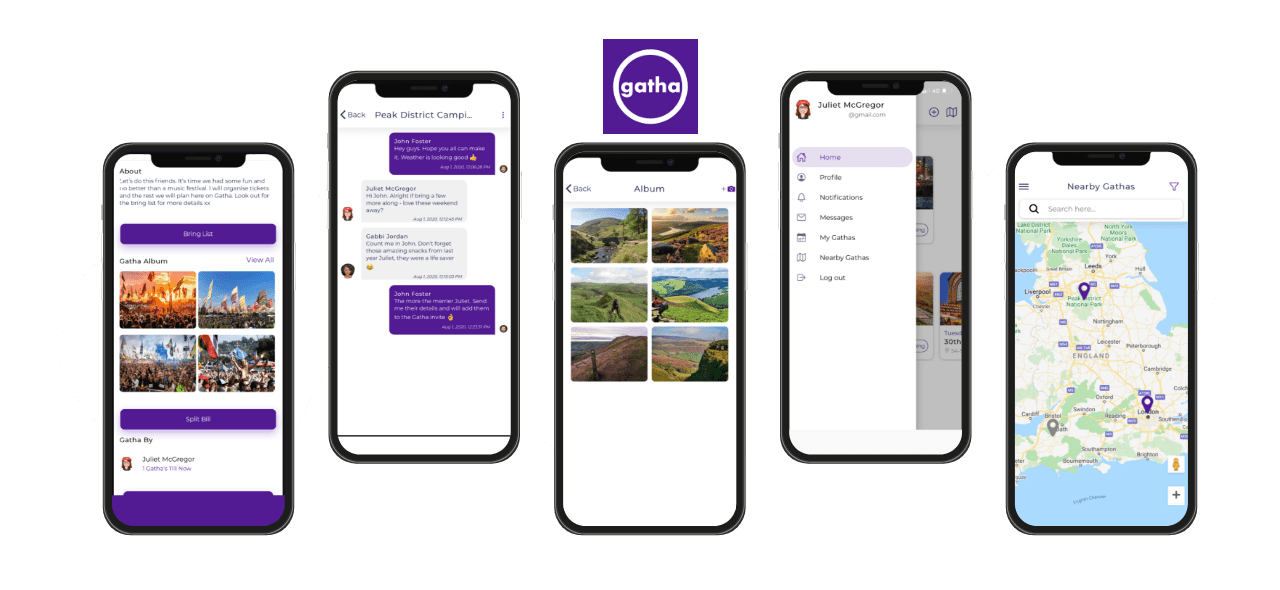 Gath mobile app interface - Codexia Technologies
