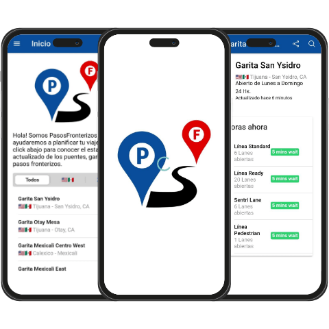Pasos Fronterizos mobile app interface - Codexia Technologies
